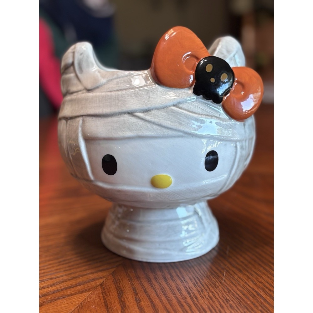 Hello Kitty‎ Halloween Mummy Ceramic Candy Dish Bowl Jar Blue Sky Sanrio 2025